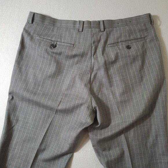 Banana Republic MadMen Dress Pants Mens 36x32 Gray Wool Pinstripe Slacks - Picture 12 of 12
